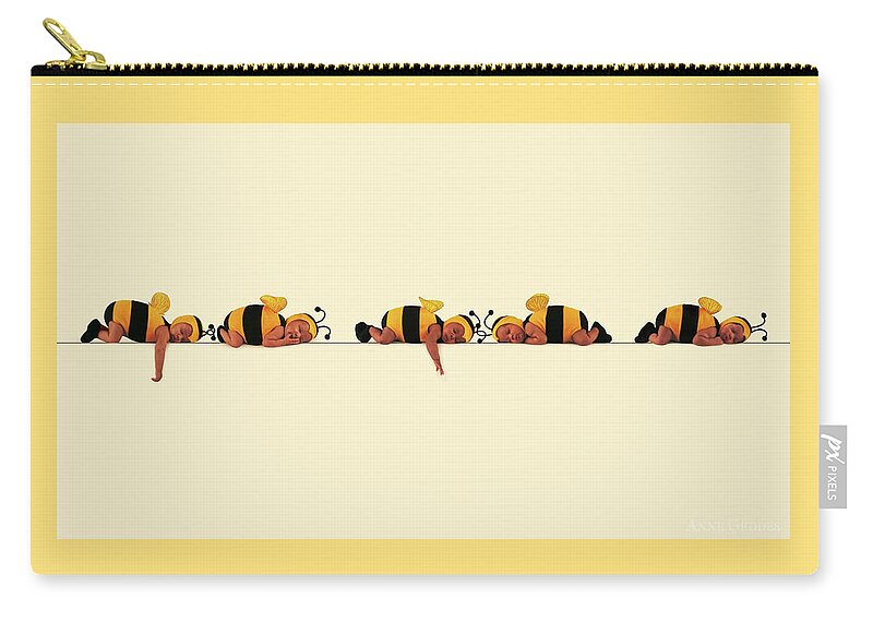 Bees Zip Pouch featuring the photograph Sleeping Bees by Anne Geddes