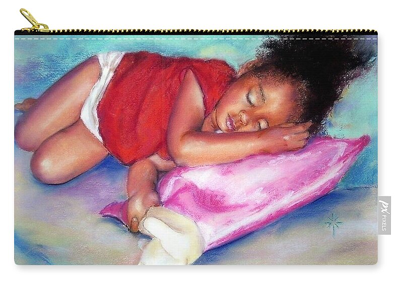Pastels Zip Pouch featuring the painting Sleeping On A Cloud by Jodie Marie Anne Richardson Traugott     aka jm-ART