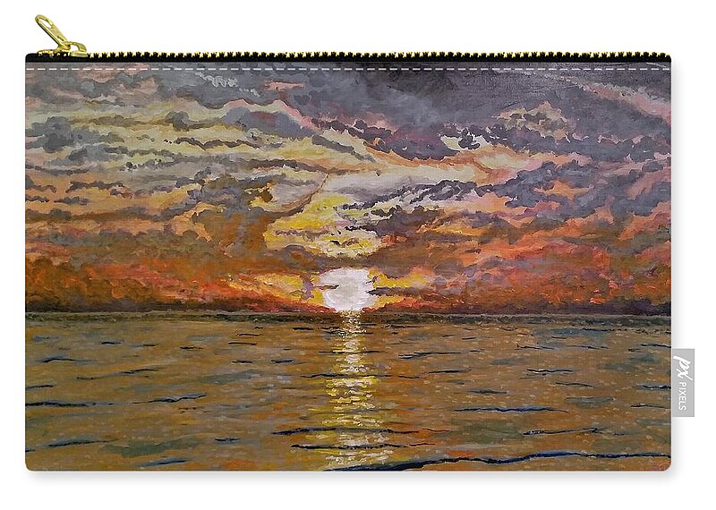 Landscape Zip Pouch featuring the painting Sleepy Hollow Sunset by Joel Tesch