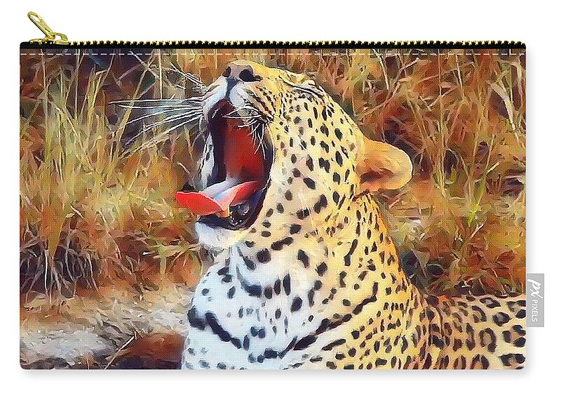 Leopard Zip Pouch featuring the photograph Sleepy Leopard by Gini Moore
