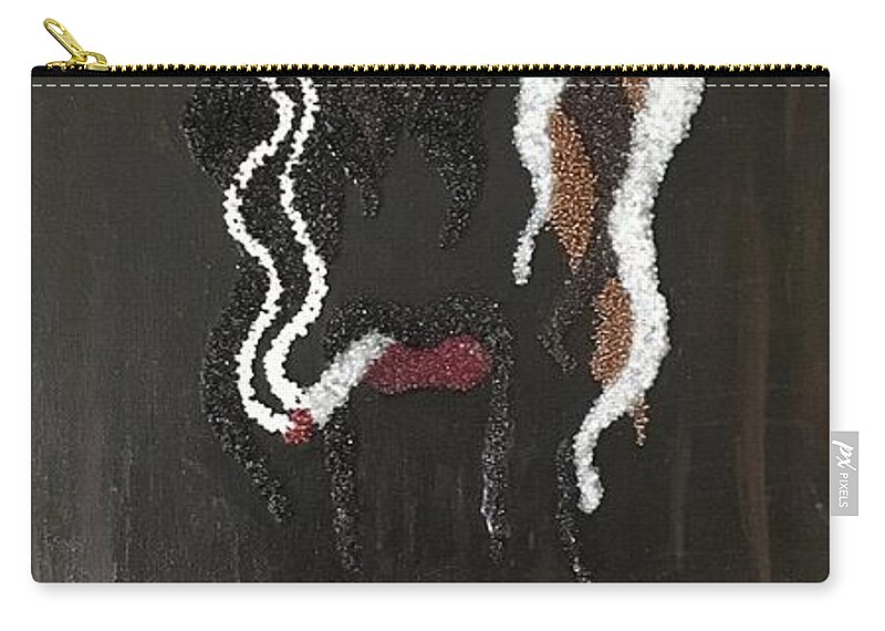  Zip Pouch featuring the mixed media Slick Rik by Pamela Henry