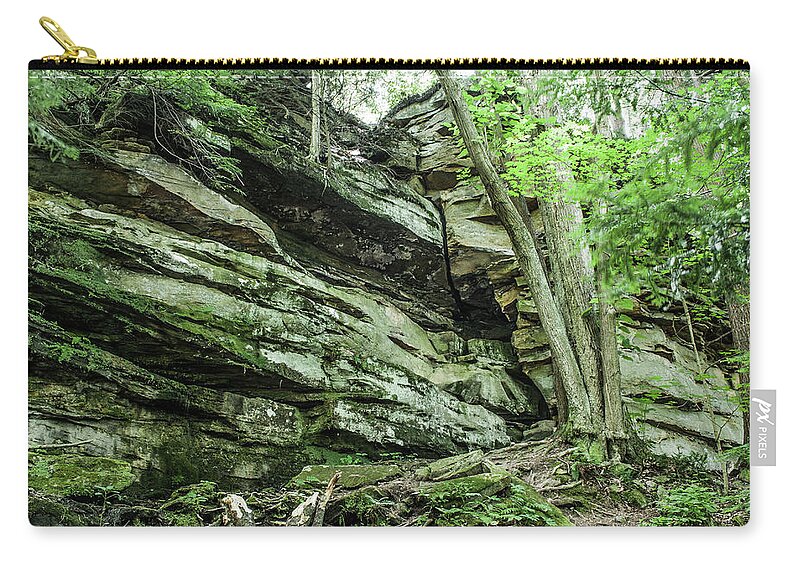 Rocks Zip Pouch featuring the photograph Slippery Rock Gorge - 1958 by Gordon Sarti