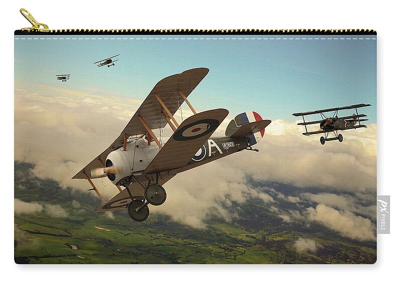 Wwi Zip Pouch featuring the digital art Slipping The Reaper by Mark Donoghue