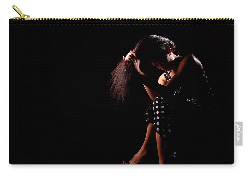 Girl Zip Pouch featuring the photograph Slipping Through Her Fingers 1284664 by Rolf Bertram