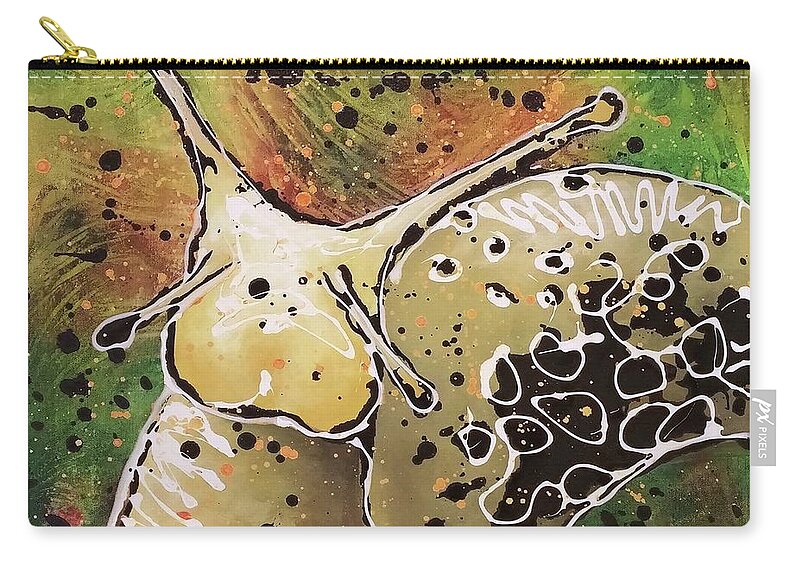 Slug Zip Pouch featuring the painting Slug Oh by Phyllis Howard