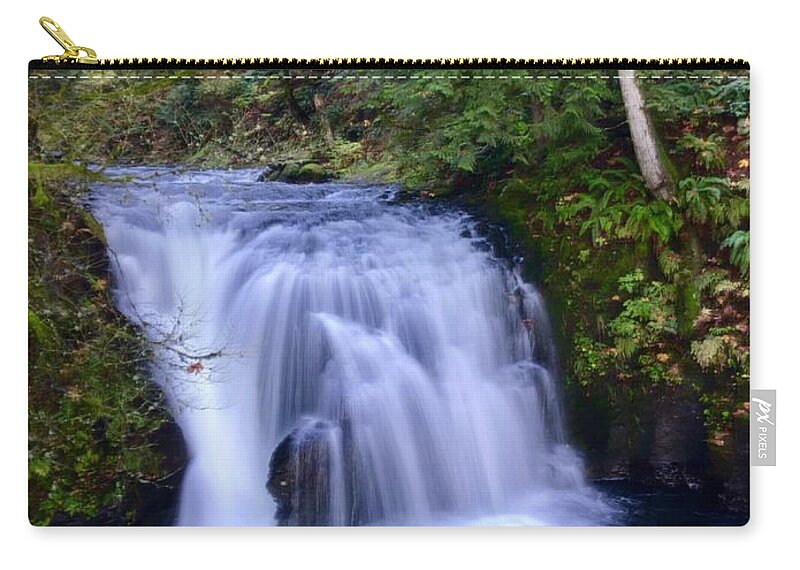Waterfall Zip Pouch featuring the photograph Small Cascade by Brian Eberly