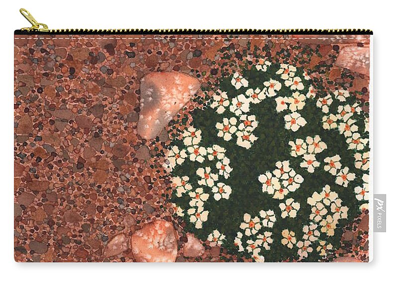 Succulent Carry-all Pouch featuring the painting Small Flower Mound by Hilda Wagner