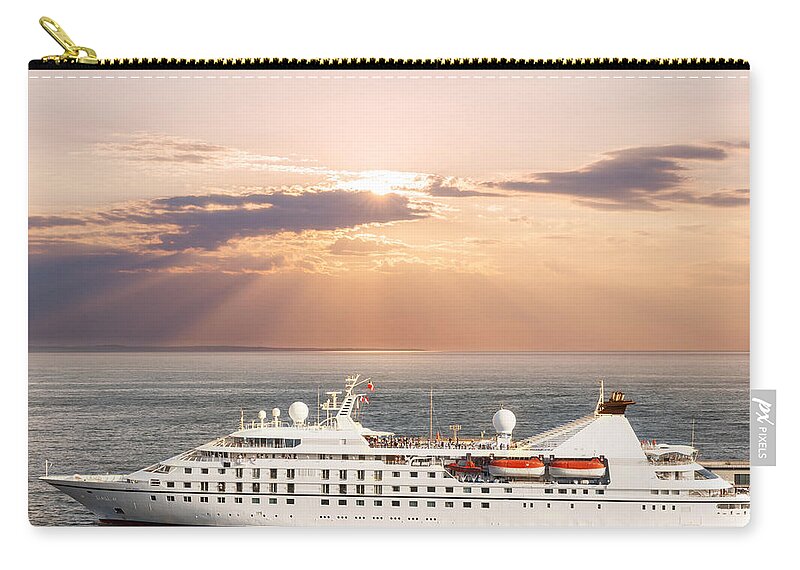 Cruise Zip Pouch featuring the photograph Small luxury cruise ship by Elena Elisseeva