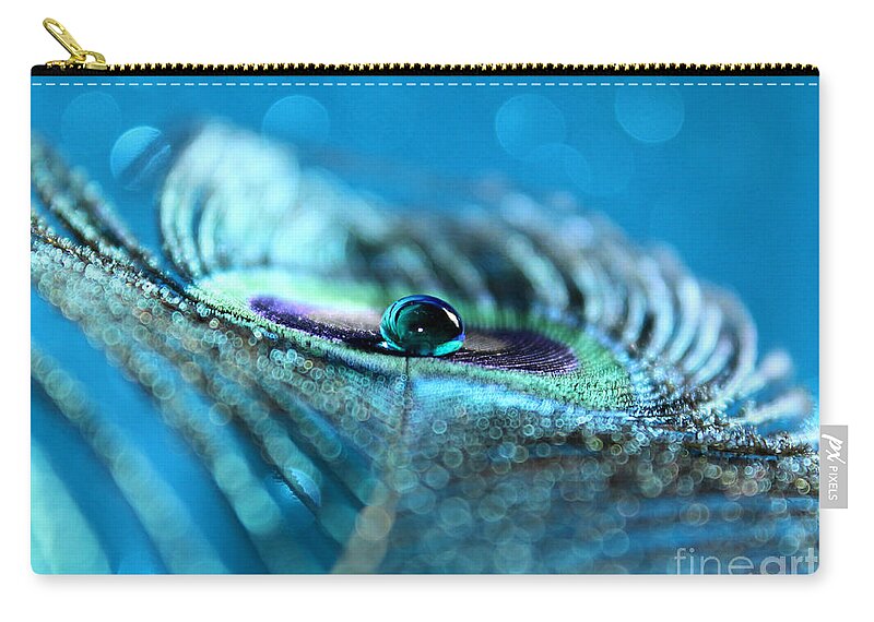Peacock Feather Zip Pouch featuring the photograph Small Miracles by Krissy Katsimbras