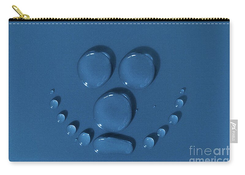 Face Zip Pouch featuring the photograph Smily face made of water drops by Simon Bratt