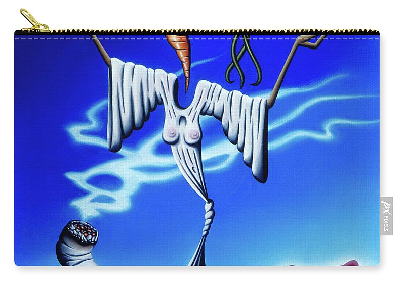  Zip Pouch featuring the painting Smoke Dance by Paxton Mobley