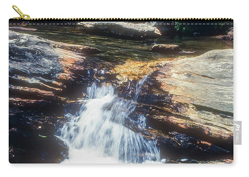 Smokey Mountains National Park Zip Pouch featuring the photograph Smokey Mountains Cascade by Bob Phillips