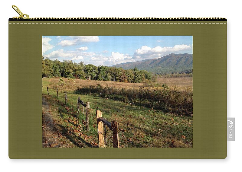 Smoky Mountains Zip Pouch featuring the photograph Smokies 2 by Val Oconnor