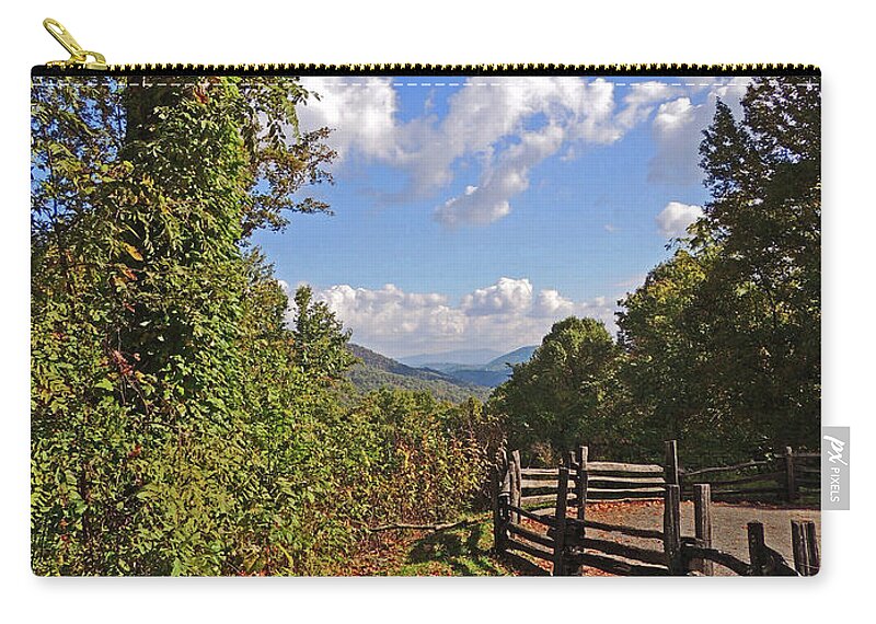 Smoky Mountains Zip Pouch featuring the photograph Smoky Mountain Scenery 12 by Marian Bell