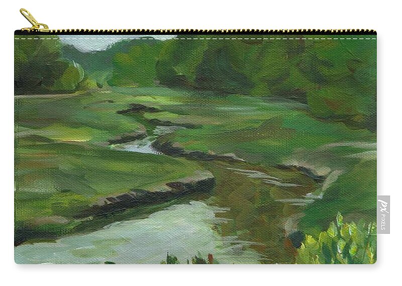 Painting Zip Pouch featuring the painting Snake Like Creek I ME by Claire Gagnon