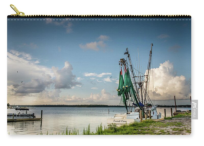 Snead's Ferry Zip Pouch featuring the photograph Snead's At Sunset by Cynthia Wolfe