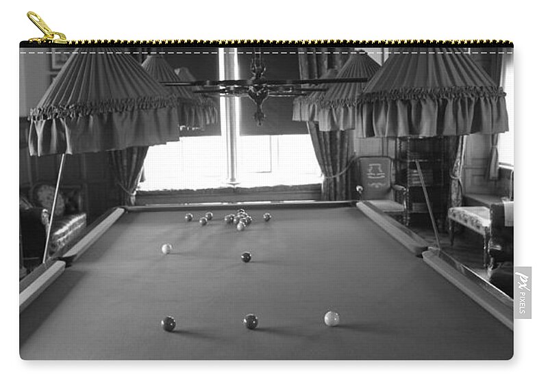 Pool Zip Pouch featuring the photograph Snooker Room by Lauri Novak