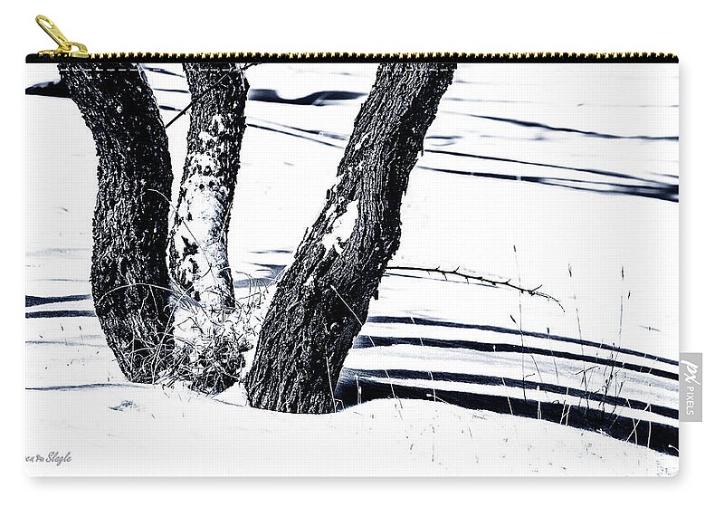 Snow Zip Pouch featuring the photograph Snow and Shadows by Karen Slagle