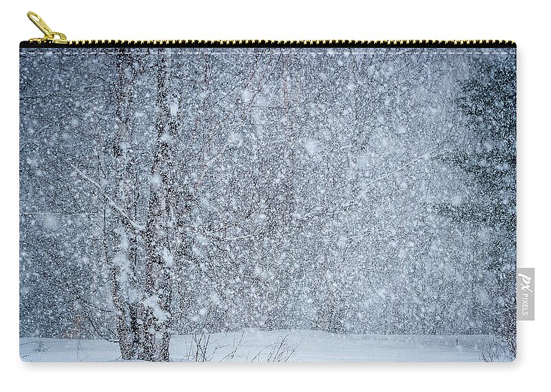 Grand Marais Mi Zip Pouch featuring the photograph Snow Blind by Gary McCormick