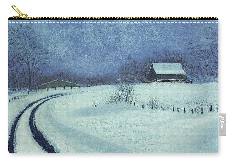 Snowbound Zip Pouch featuring the painting Snow Bound by Garry McMichael