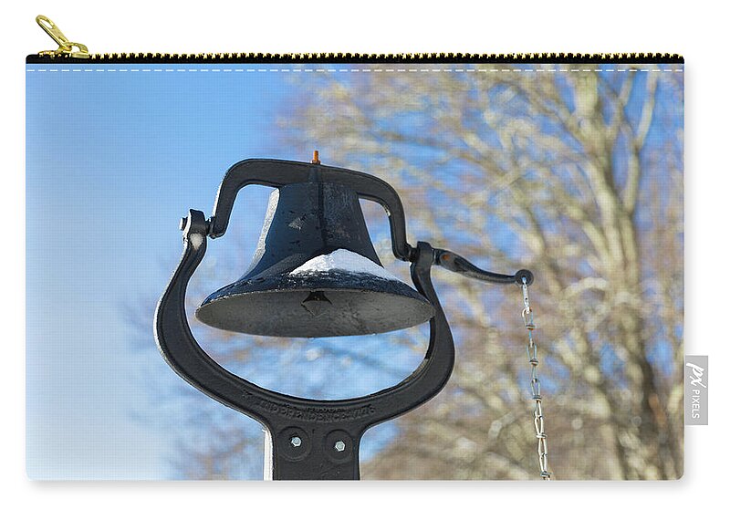 Bell Carry-all Pouch featuring the photograph Snow Covered Bell by D K Wall