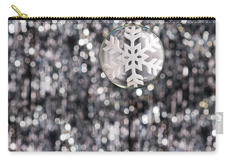 Advent Zip Pouch featuring the photograph Snow flake by U Schade