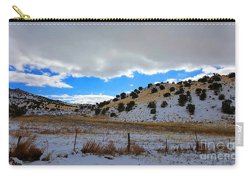 Southwest Landscape Carry-all Pouch featuring the photograph Snow in the Desert by Robert WK Clark