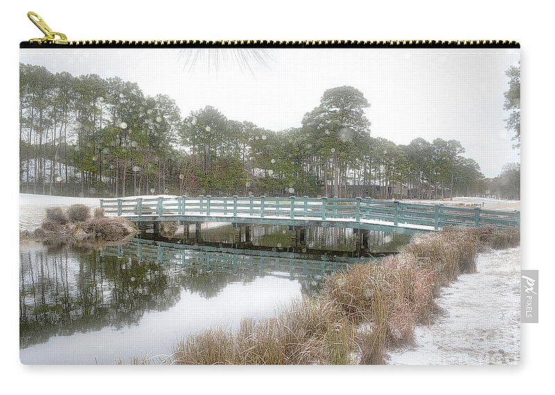 Scenic Zip Pouch featuring the photograph Snow Storm 1 by Kathy Baccari
