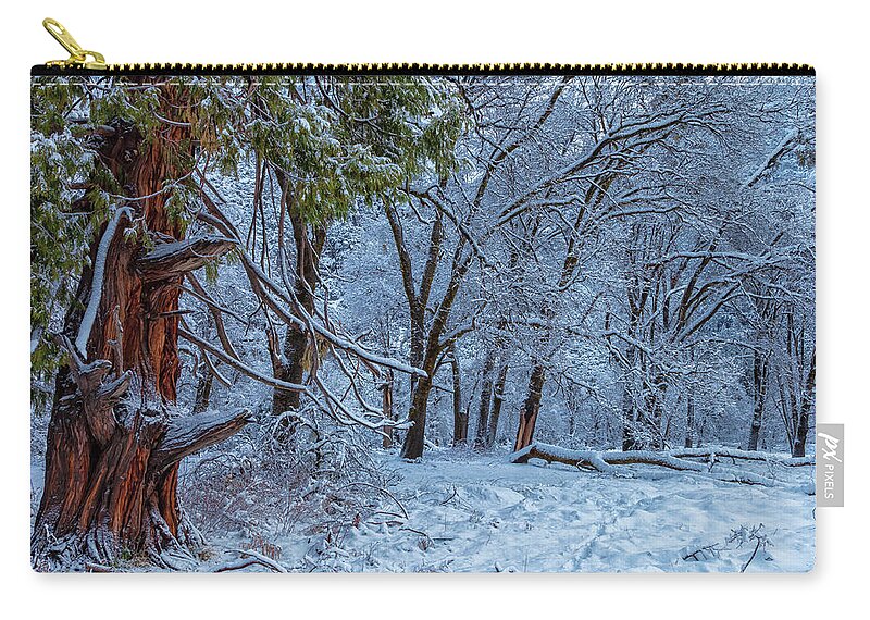 Landscape Zip Pouch featuring the photograph Snow Trees by Jonathan Nguyen