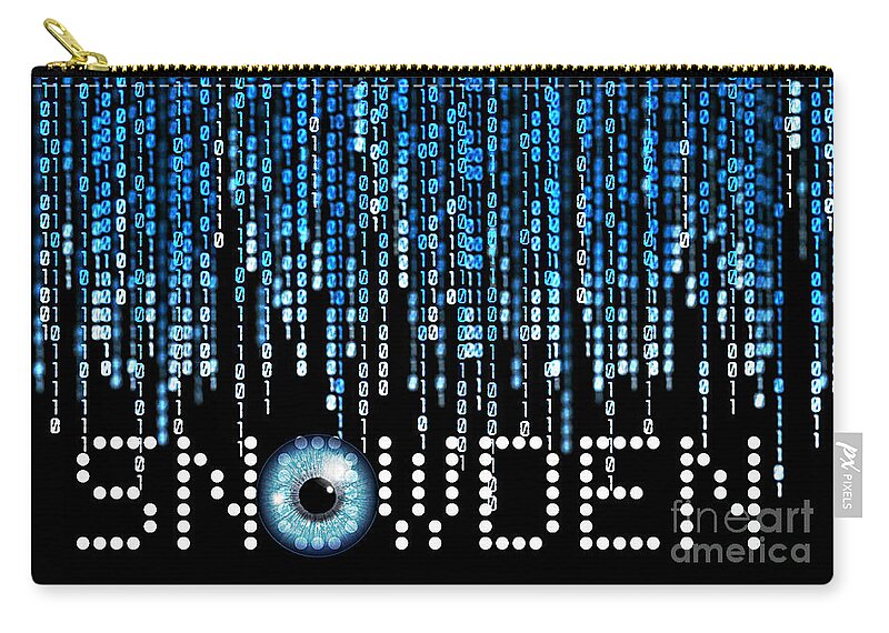Edward Snowden Zip Pouch featuring the digital art Snowden by Binka Kirova
