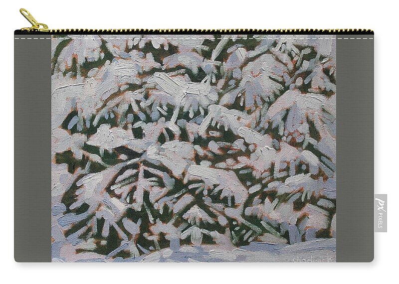 719 Zip Pouch featuring the painting Snowstorm by Phil Chadwick