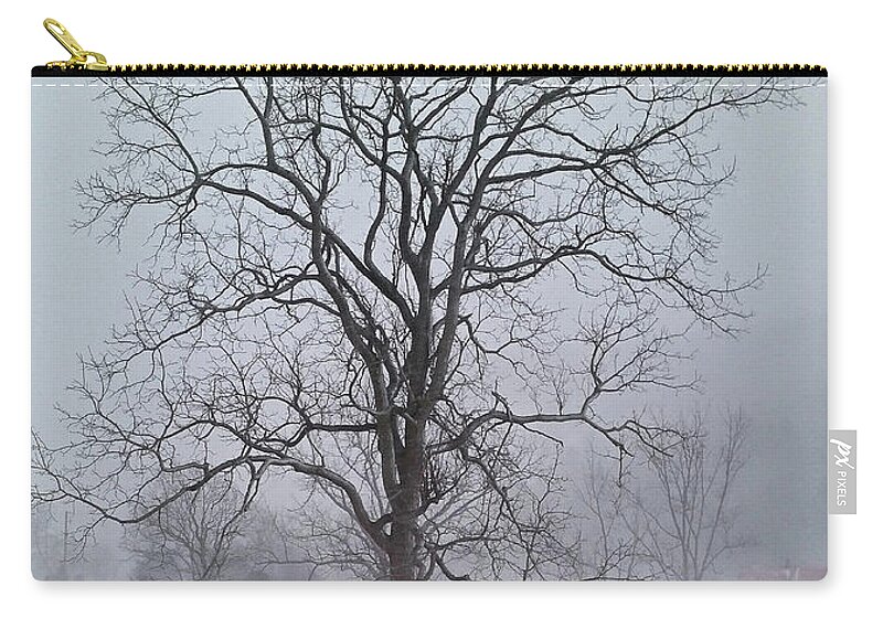 Winter Zip Pouch featuring the photograph Snowy Walnut by Denise Romano