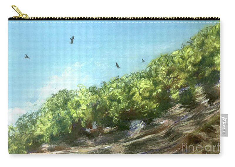 Taughannock Zip Pouch featuring the painting Soaring Above the North Rim by Susan Sarabasha