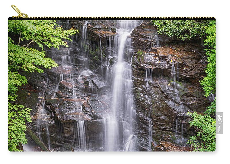 Socco-falls Zip Pouch featuring the photograph Socco Falls by Stephen Stookey