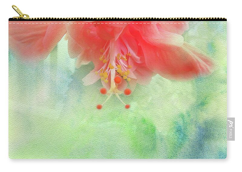 Hibiscus Zip Pouch featuring the photograph Sofly Colored by Judy Hall-Folde