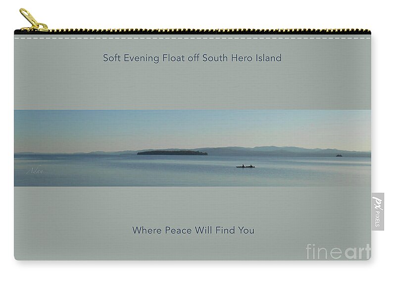 South Hero Zip Pouch featuring the photograph Soft Evening Float Off South Hero Island Horizon Line Poster by Felipe Adan Lerma