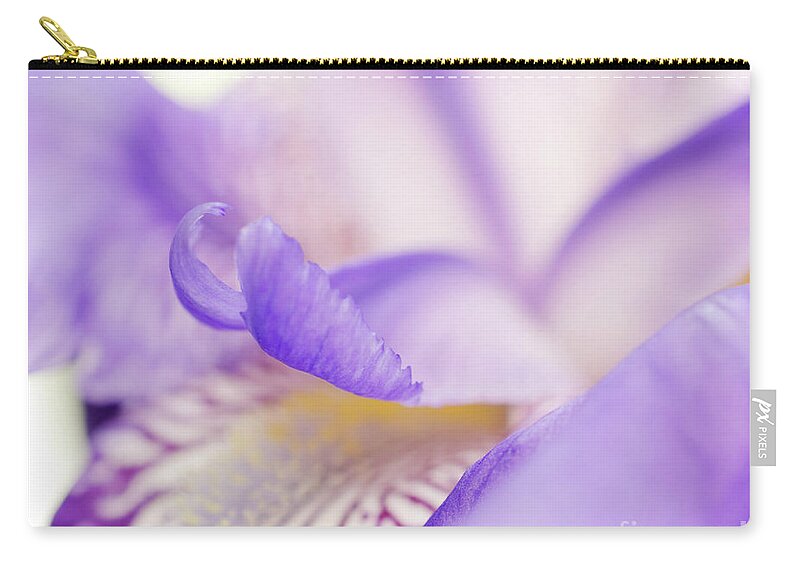 Flowers Zip Pouch featuring the photograph Soft Focus Iris Petals Botanical / Nature / Floral Photograph by PIPA Fine Art - Simply Solid