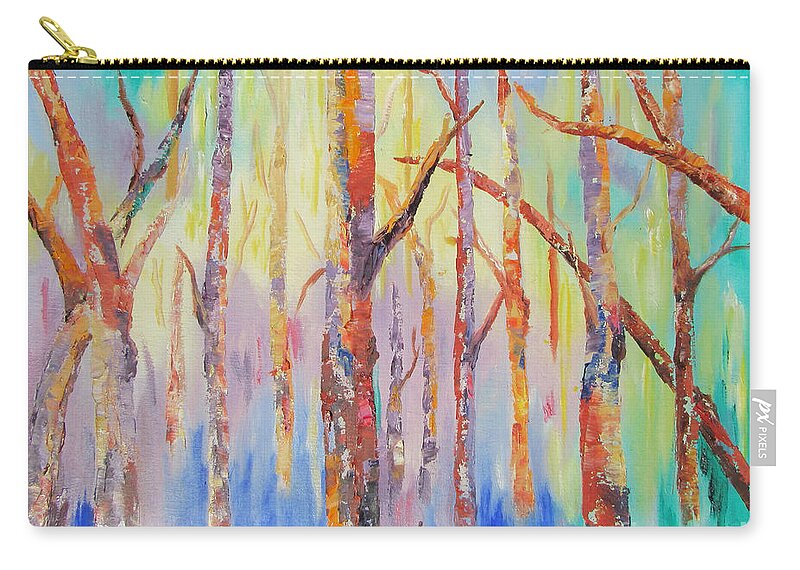 Landscape Zip Pouch featuring the painting Soft Pastels by Lisa Boyd