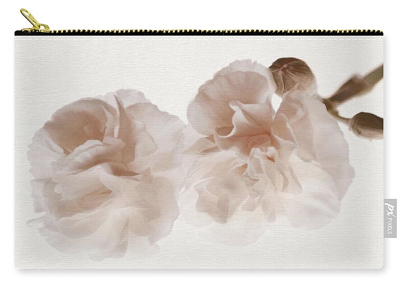 Dianthus Zip Pouch featuring the photograph Softly Opening by Leda Robertson