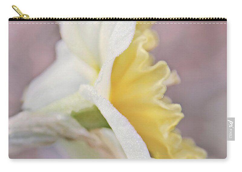 Daffodil Zip Pouch featuring the photograph Softness of a Daffodil Flower by Jennie Marie Schell