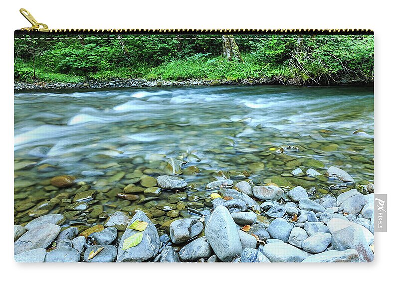 Stream Zip Pouch featuring the photograph Sol Duc River in Summer by Kyle Lee