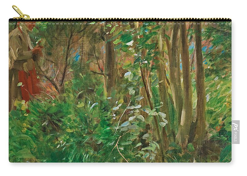 Anders Zorn Zip Pouch featuring the painting Sol i Skogen by Anders Zorn
