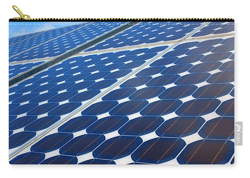 Environment Zip Pouch featuring the photograph Solar pannel by Carlos Caetano