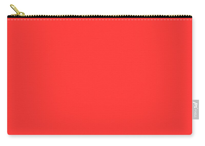 Solid Colors Zip Pouch featuring the digital art Solid Coral Red Color by Garaga Designs