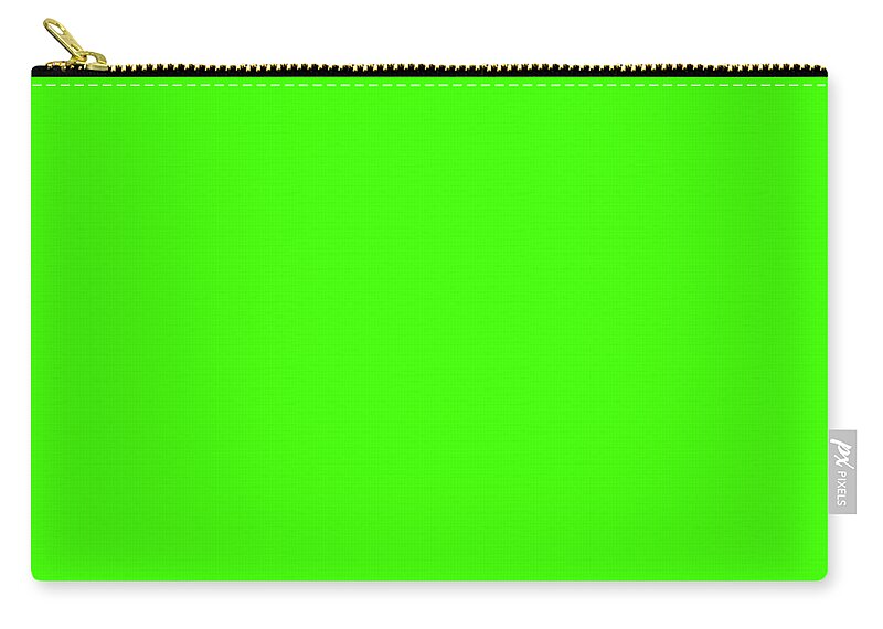 Solid Colors Zip Pouch featuring the digital art Solid Fluo Green Color by Garaga Designs