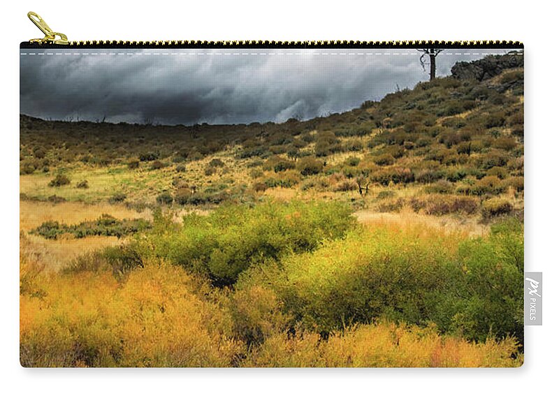 Solitary Pine Zip Pouch featuring the photograph Solitary Pine by Frank Wilson