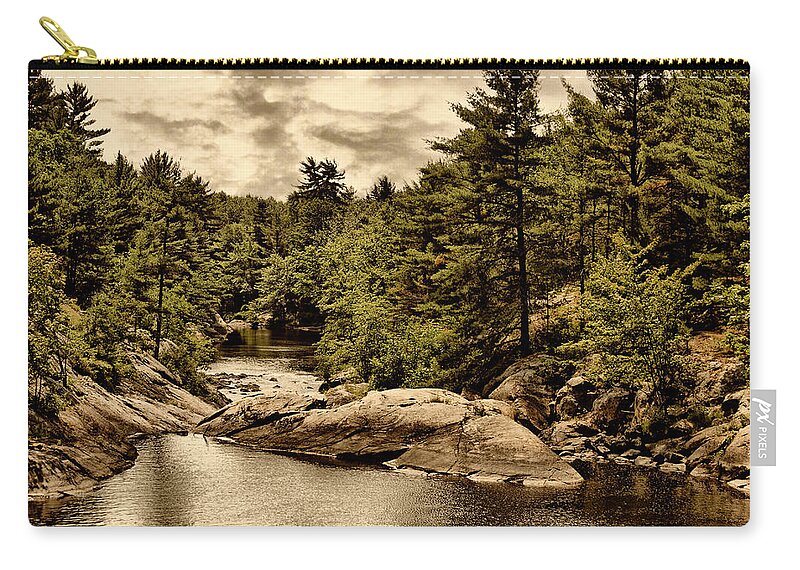 River Zip Pouch featuring the digital art Solitary Wilderness by JGracey Stinson