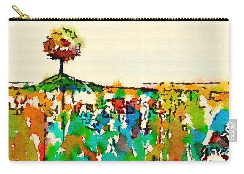 Landscape Zip Pouch featuring the painting Solitude by Vanessa Katz
