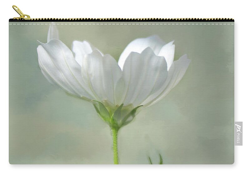  Cosmos Zip Pouch featuring the photograph Solo Cosmo by Ann Bridges