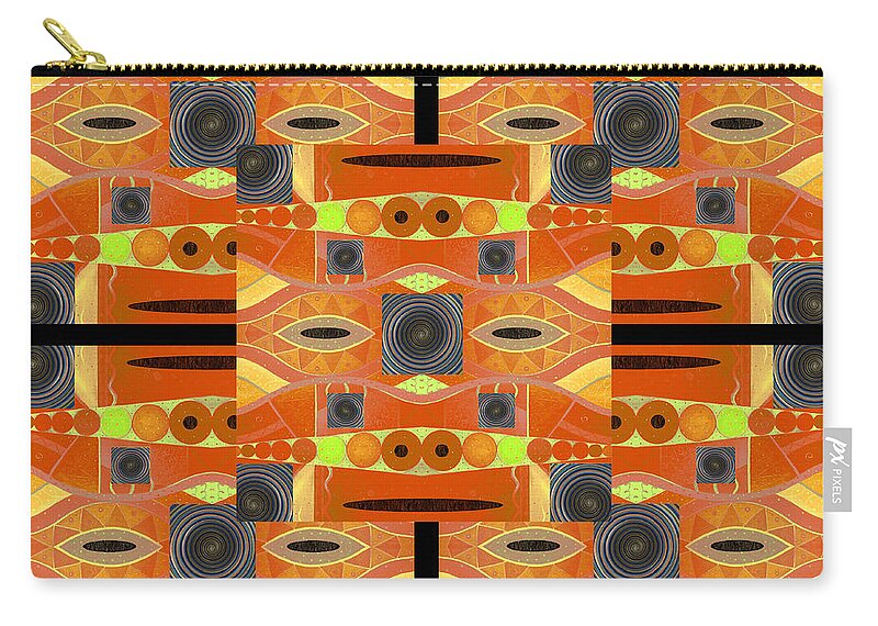 Orange Zip Pouch featuring the mixed media Something Wild by Helena Tiainen